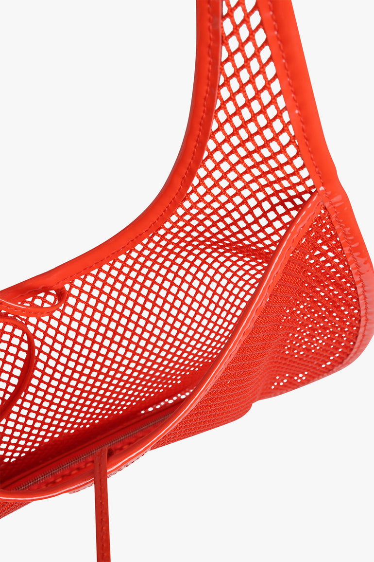 ALAIA BAGS ORANGE / 319 - ORANGE SANGUINE One Piece Medium Fishnet Mesh Hobo Bag | Orange