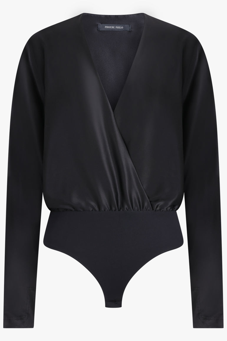 PHOEBE PHILO RTW Batwing Bodysuit Top | Black
