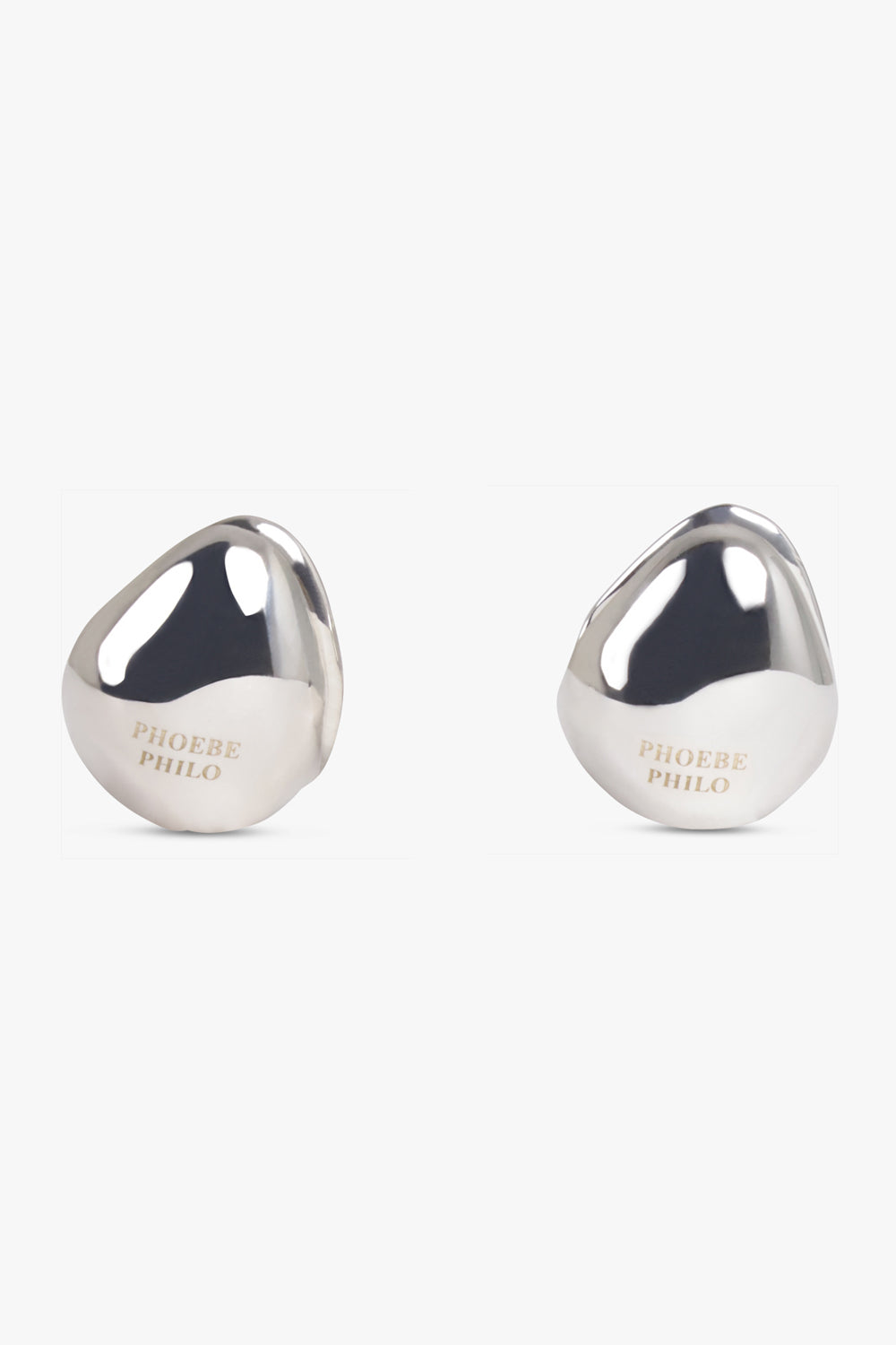 PHOEBE PHILO JEWELLERY SILVER / SILVER Pebble Stud Hoop Earrings | Silver
