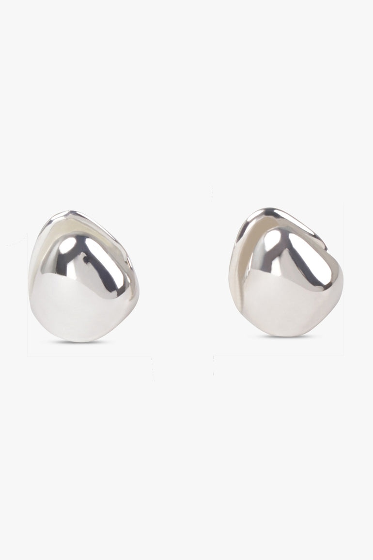 PHOEBE PHILO JEWELLERY SILVER / SILVER Pebble Stud Hoop Earrings | Silver