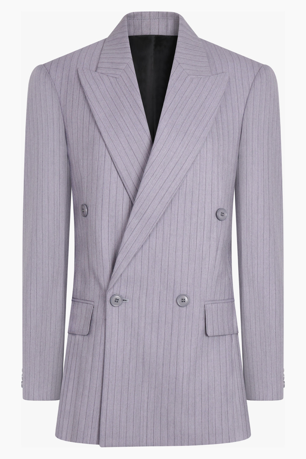 PHOEBE PHILO RTW Strong Shoulder Double Breasted Tailored Jacket | Pale Lilac