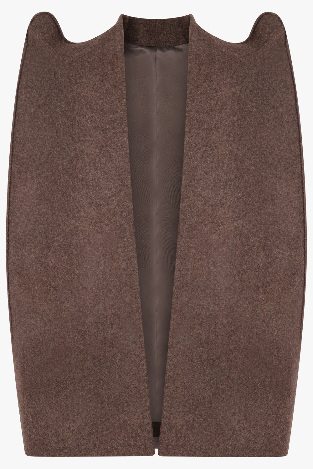RICK OWENS RTW Cappa Shoulder Detail Cape Jacket | Brown