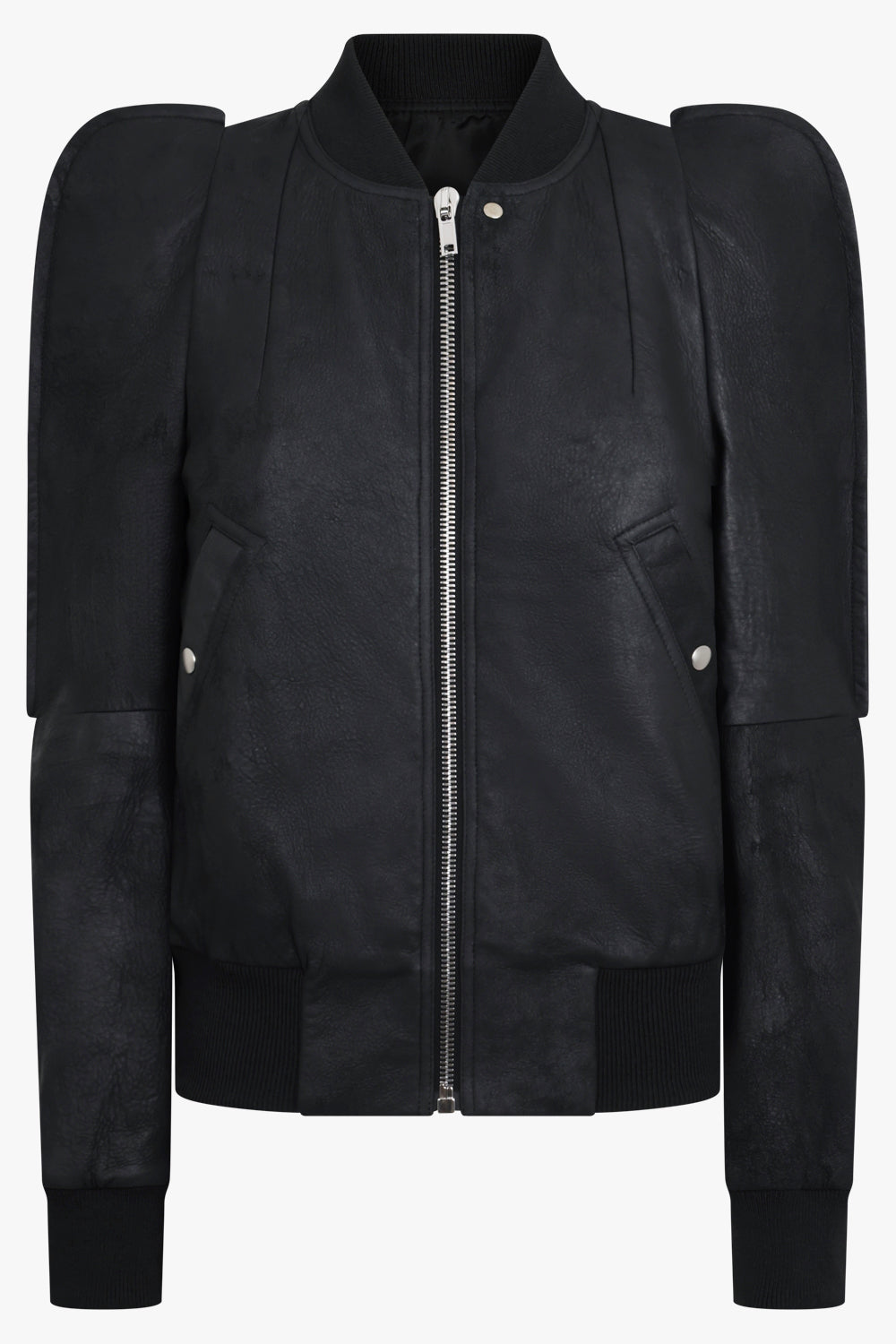 RICK OWENS RTW Metro Flight Leather Bomber Jacket | Black