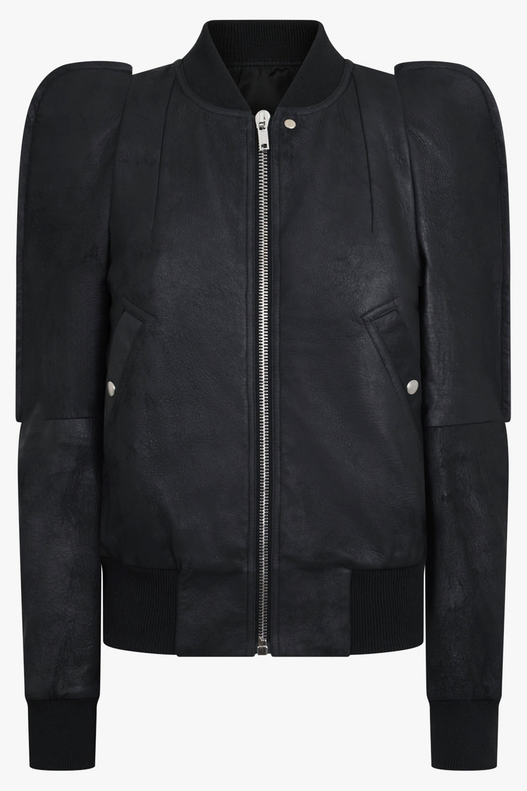 RICK OWENS RTW Metro Flight Leather Bomber Jacket | Black