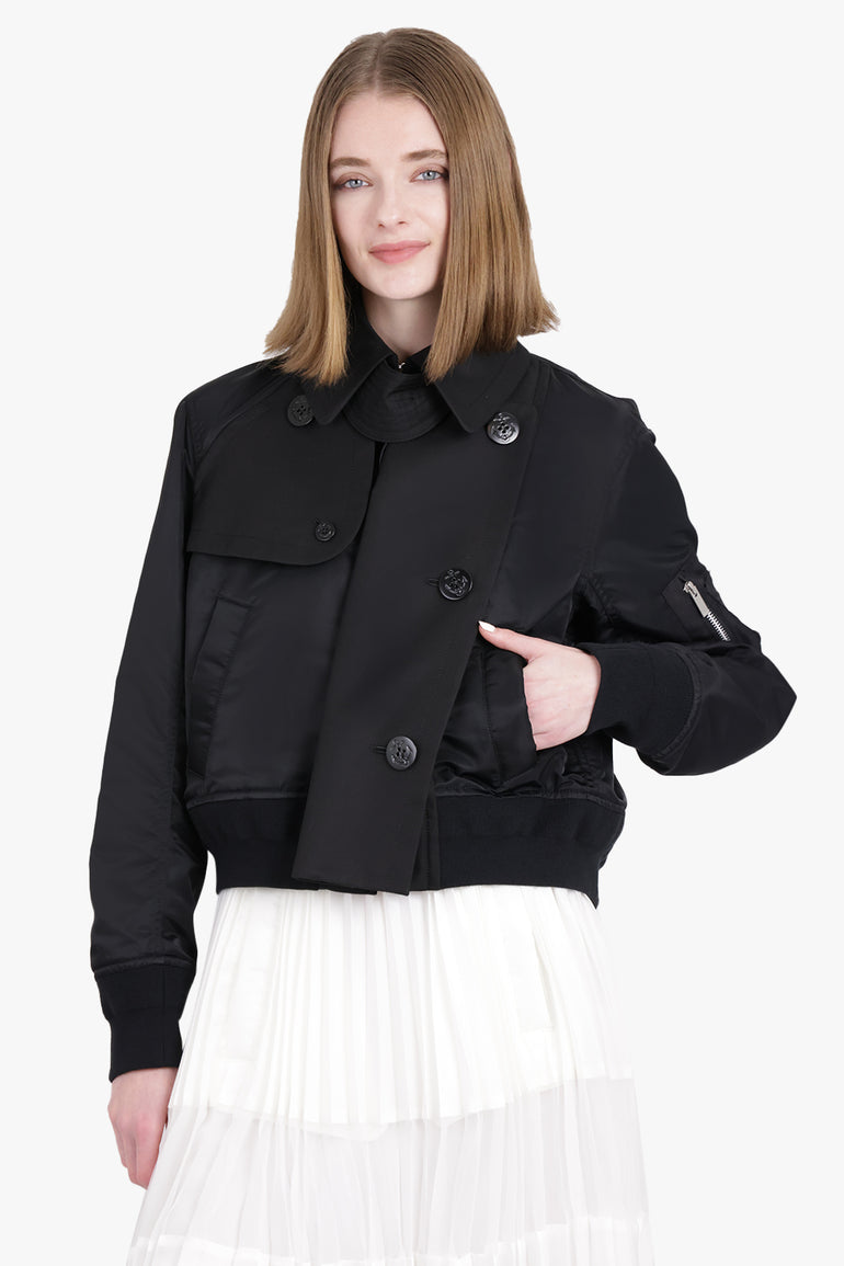 Cotton Gabardine Mix Blouson | Black – Parlour X