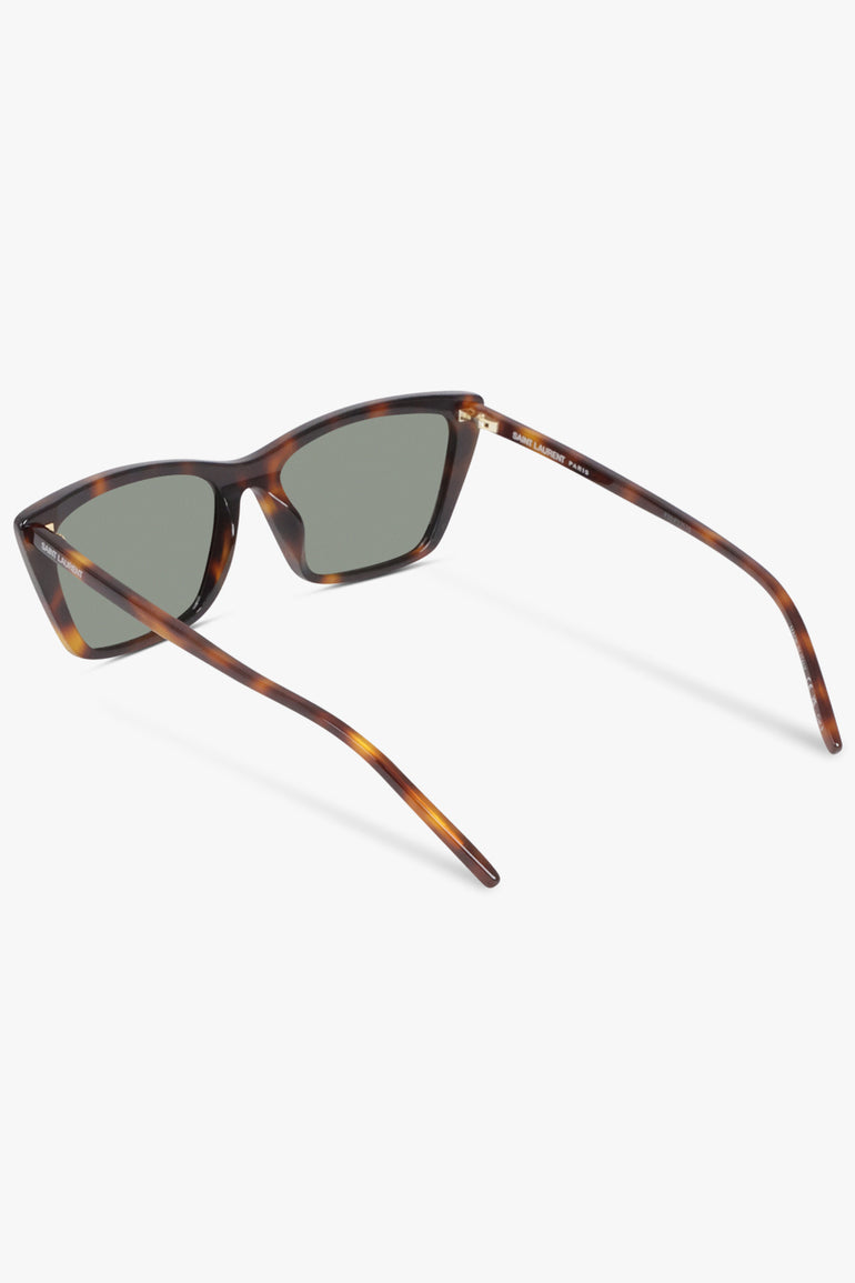 SAINT LAURENT ACCESSORIES BROWN / MEDIUM HAVANA/GREY SL 737 Mica Thin Square Cat Eye Sunglasses | Medium Havana/Grey
