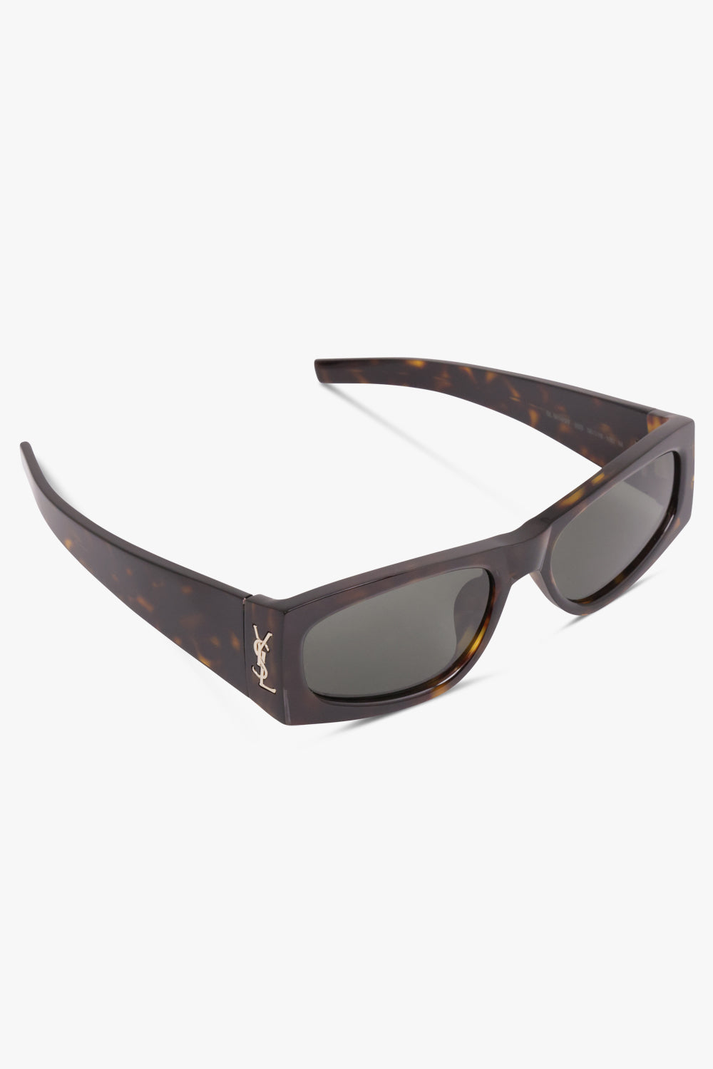 SAINT LAURENT ACCESSORIES BROWN / DARK HAVANA/LIGHTGOLD/GREY SL M140/F Flat Cat Eye Frame Sunglasses | Dark Havana/Grey