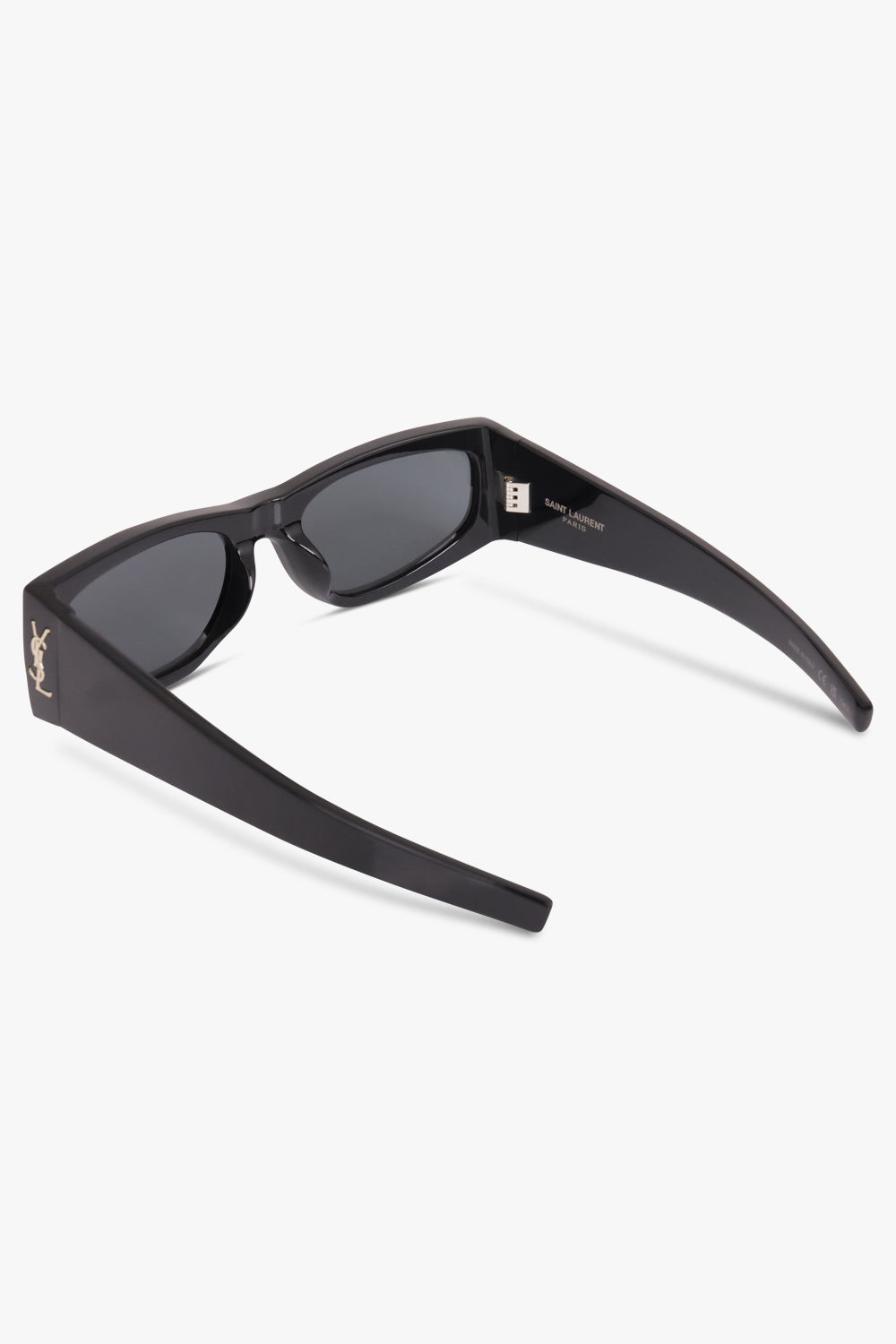 SAINT LAURENT ACCESSORIES BLACK / BLACK/LIGHT GOLD/BLACK SL M140/F Flat Cat Eye Frame Sunglasses | Black