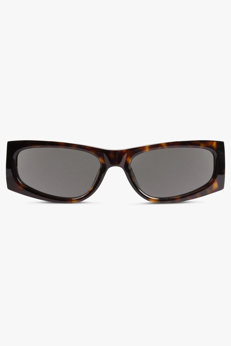 SAINT LAURENT ACCESSORIES BROWN / DARK HAVANA/LIGHTGOLD/GREY SL M140/F Flat Cat Eye Frame Sunglasses | Dark Havana/Grey