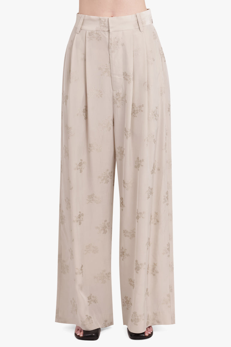 UMA WANG RTW Paella Straight Leg Floral Print Pant | Off White