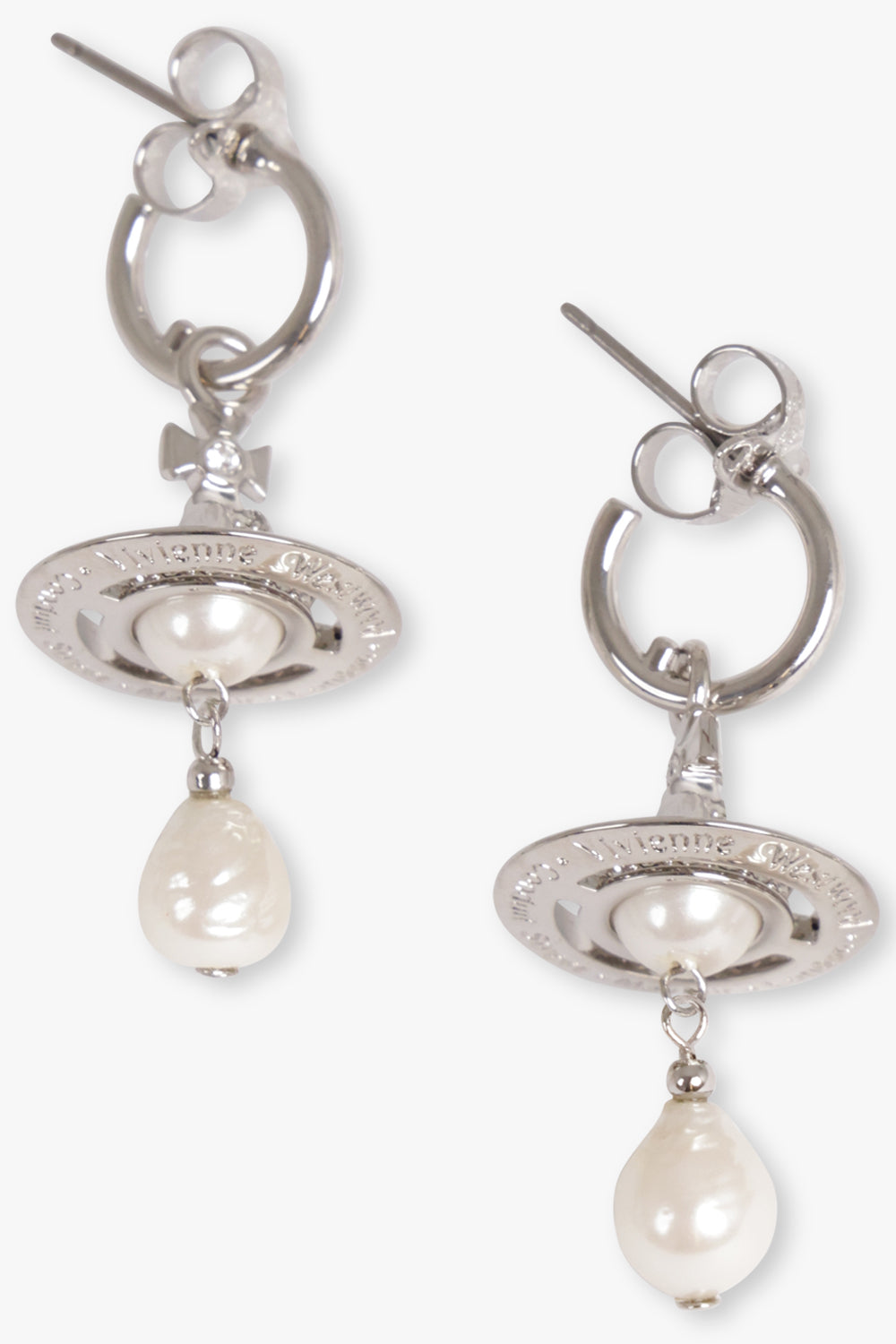 VIVIENNE WESTWOOD JEWELLERY SILVER / White/Silver Aleksa Earrings | White/Silver