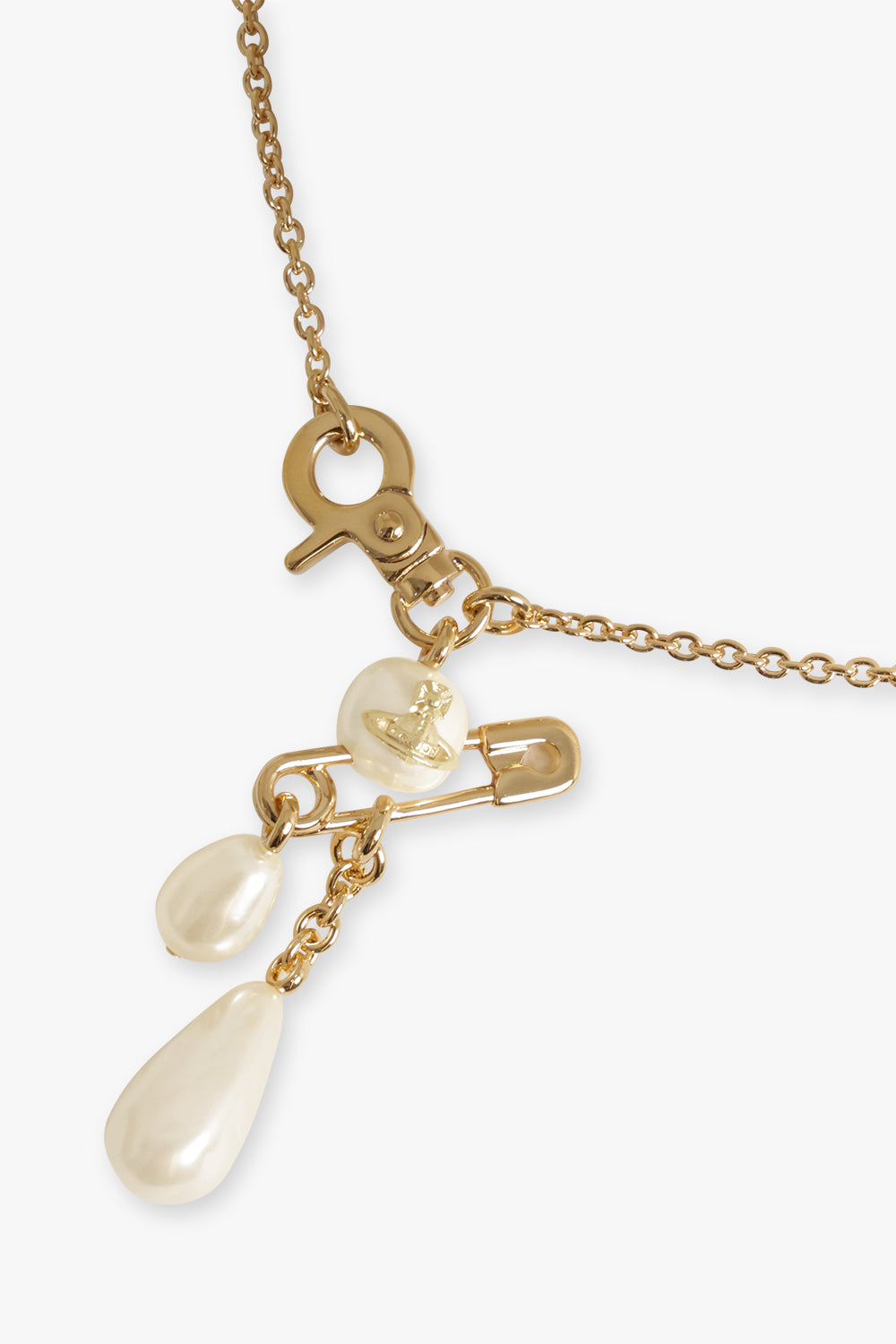 VIVIENNE WESTWOOD JEWELLERY GOLD / Gold/White Claude Small Pendant Necklace | Gold/White