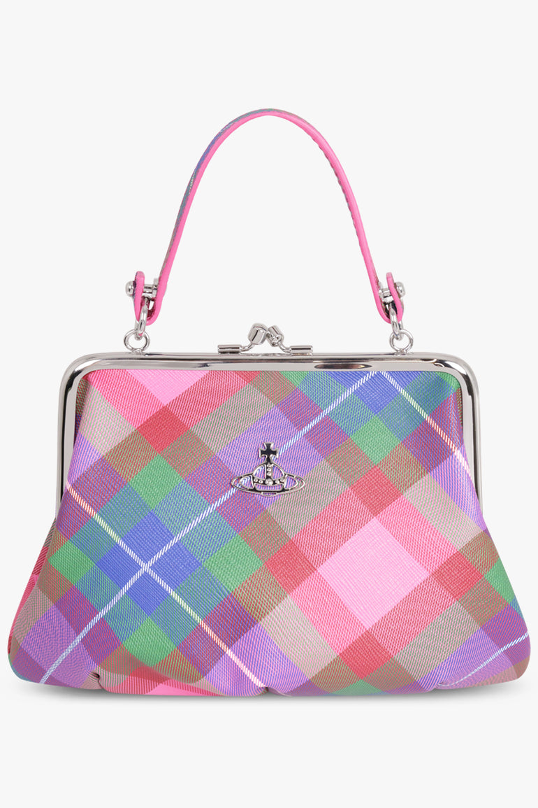 VIVIENNE WESTWOOD BAGS PATTERN / CANDY TARTAN Granny Print Frame Purse | Candy Tartan
