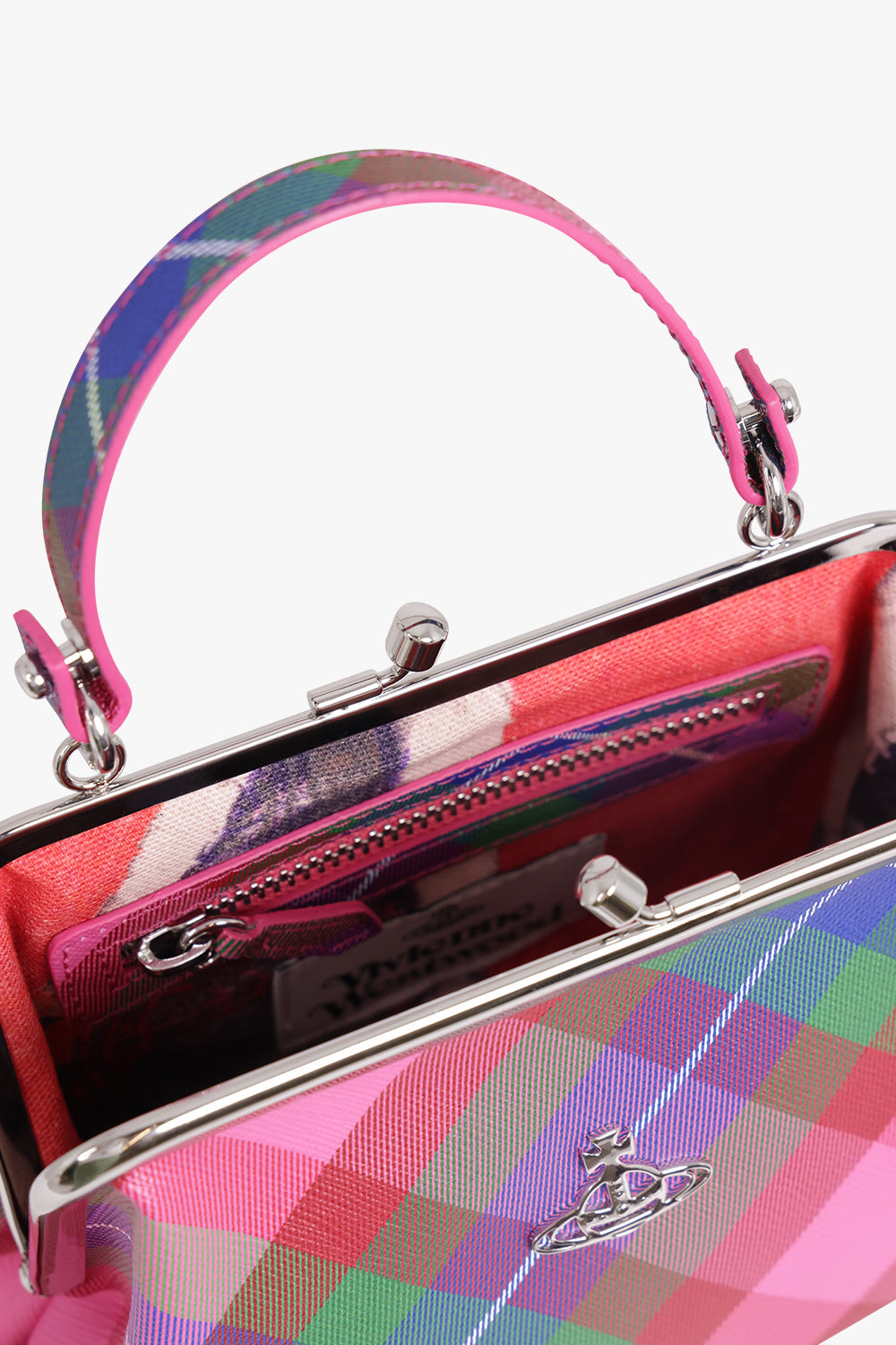 VIVIENNE WESTWOOD BAGS PATTERN / CANDY TARTAN Granny Print Frame Purse | Candy Tartan