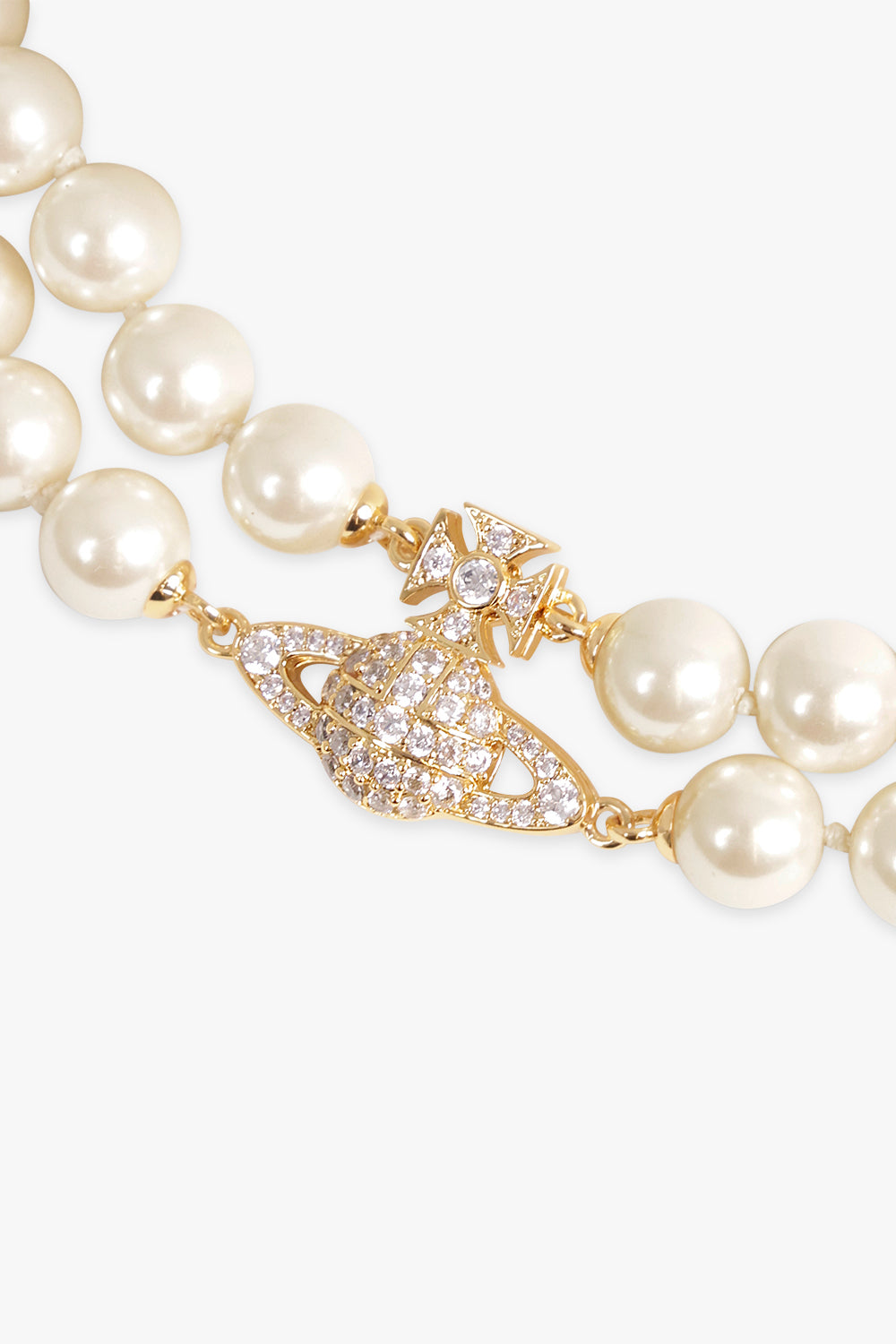 VIVIENNE WESTWOOD JEWELLRY GOLD / White/Gold Graziella Two Row Pearl Choker | White/Gold