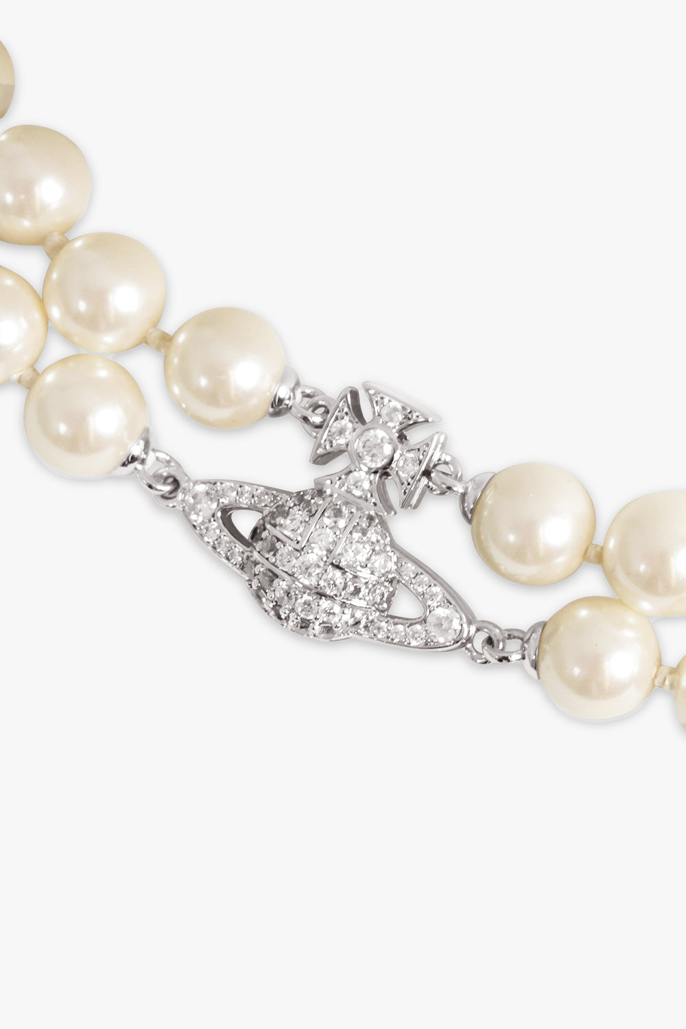 VIVIENNE WESTWOOD JEWELLRY SILVER / White/Silver Graziella Two Row Pearl Choker | White/Silver