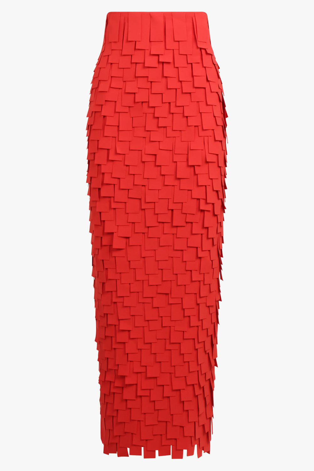 AWAKE MODE RTW Multi Rectangle Textured Maxi Skirt | Red