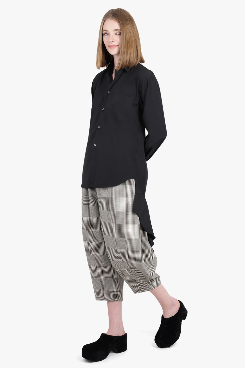 COMME DES GARCONS RTW Glencheck Print Tapered Balloon Pant | Grey