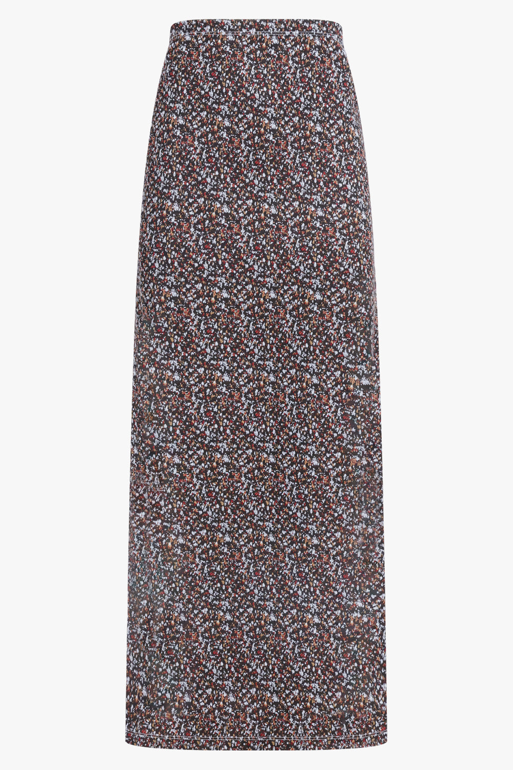 RABANNE RTW Geo Print Midi Skirt | Black/Blue/Red