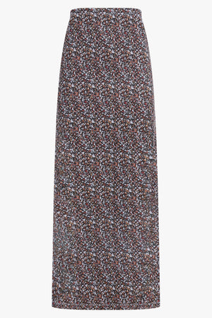 RABANNE RTW Geo Print Midi Skirt | Black/Blue/Red