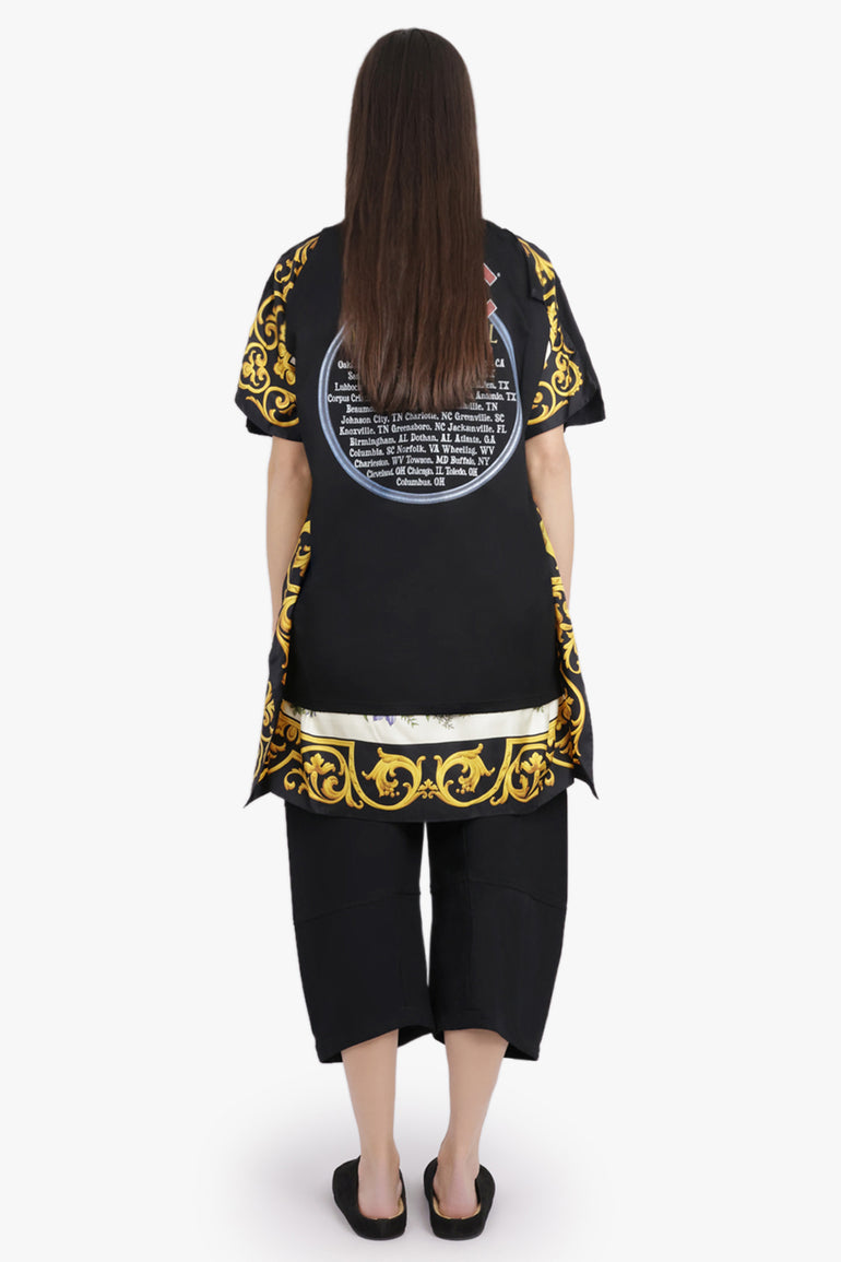 JUNYA WATANABE RTW ACDC X Versace Scarf Panel S/S T-Shirt | Black/Multi