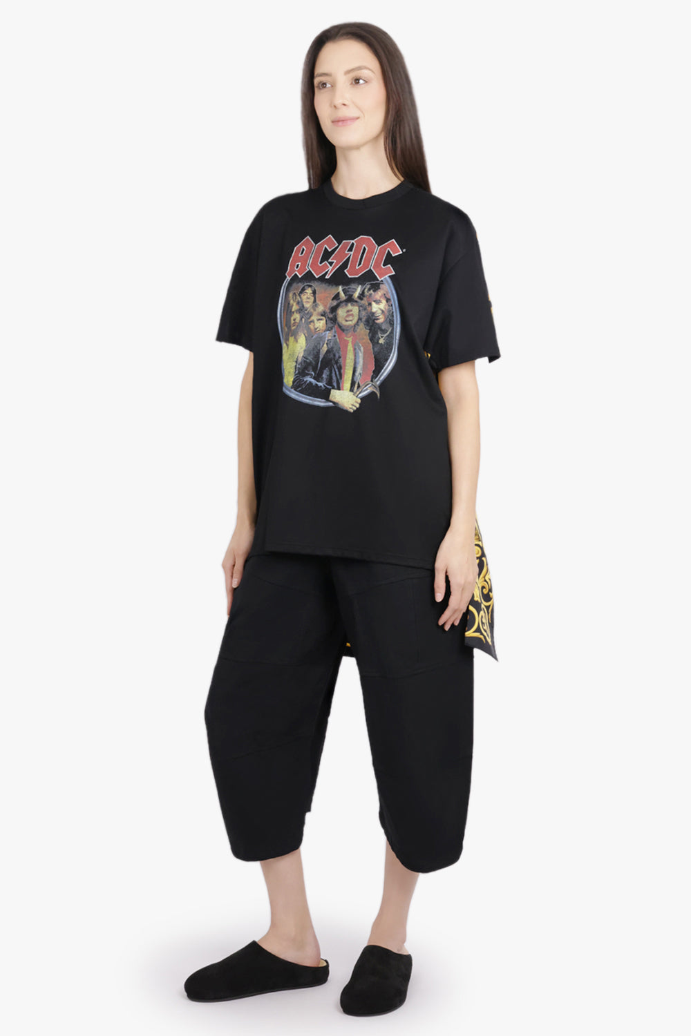 COMME DES GARCONS BLACK RTW Panelled Elastic Waist Crop Leg Pant | Black