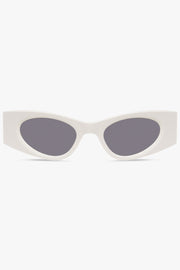 ALAIA ACCESSORIES WHITE / White AA0075S Cat Eye Rectangular Sunglasses | White