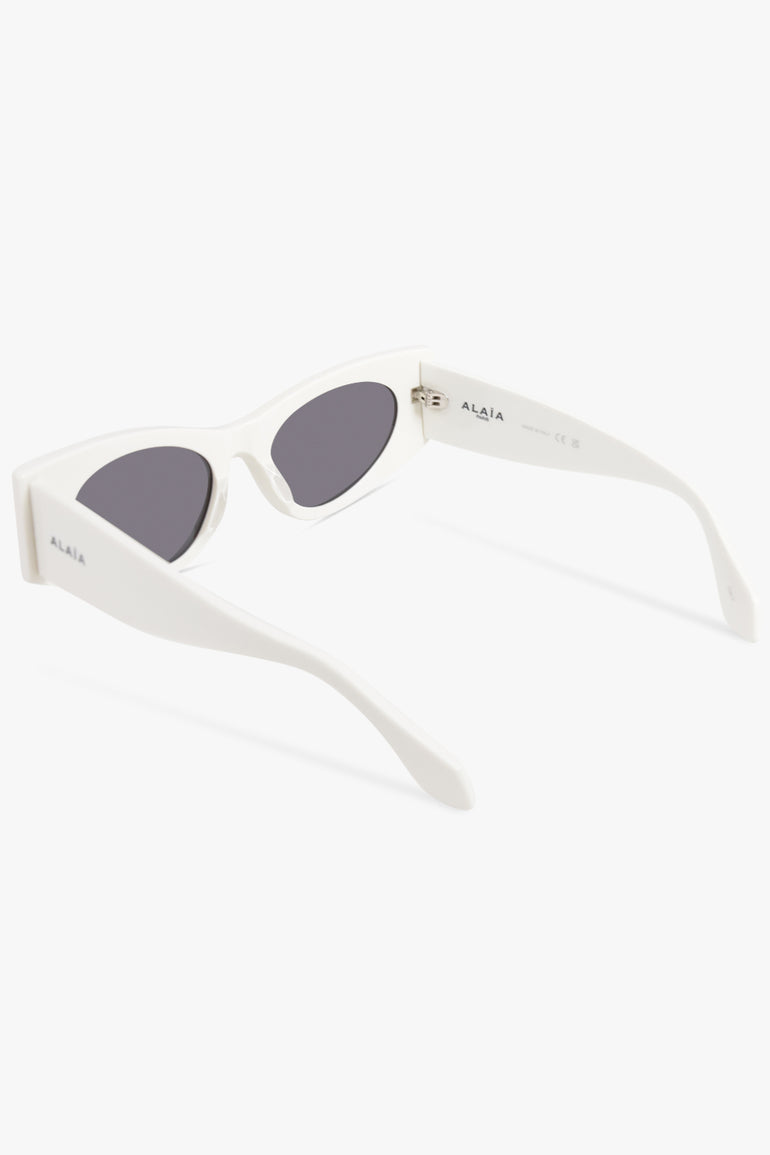 ALAIA ACCESSORIES WHITE / White AA0075S Cat Eye Rectangular Sunglasses | White