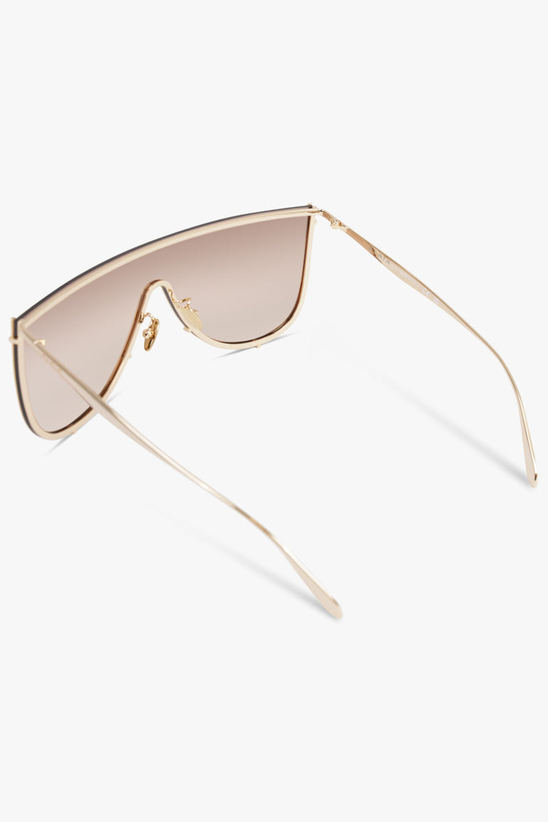 ALAIA ACCESSORIES BROWN / Brown AA0094S Metal Mask Sunglasses | Brown