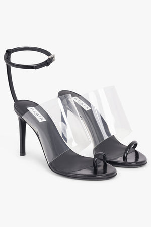 ALAIA SHOES Clear Strap 90mm Toe Sandal | Black/Clear