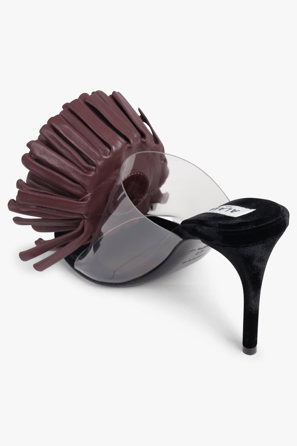 ALAIA SHOES Asymmetric Flower 90MM Heel | Aubergine