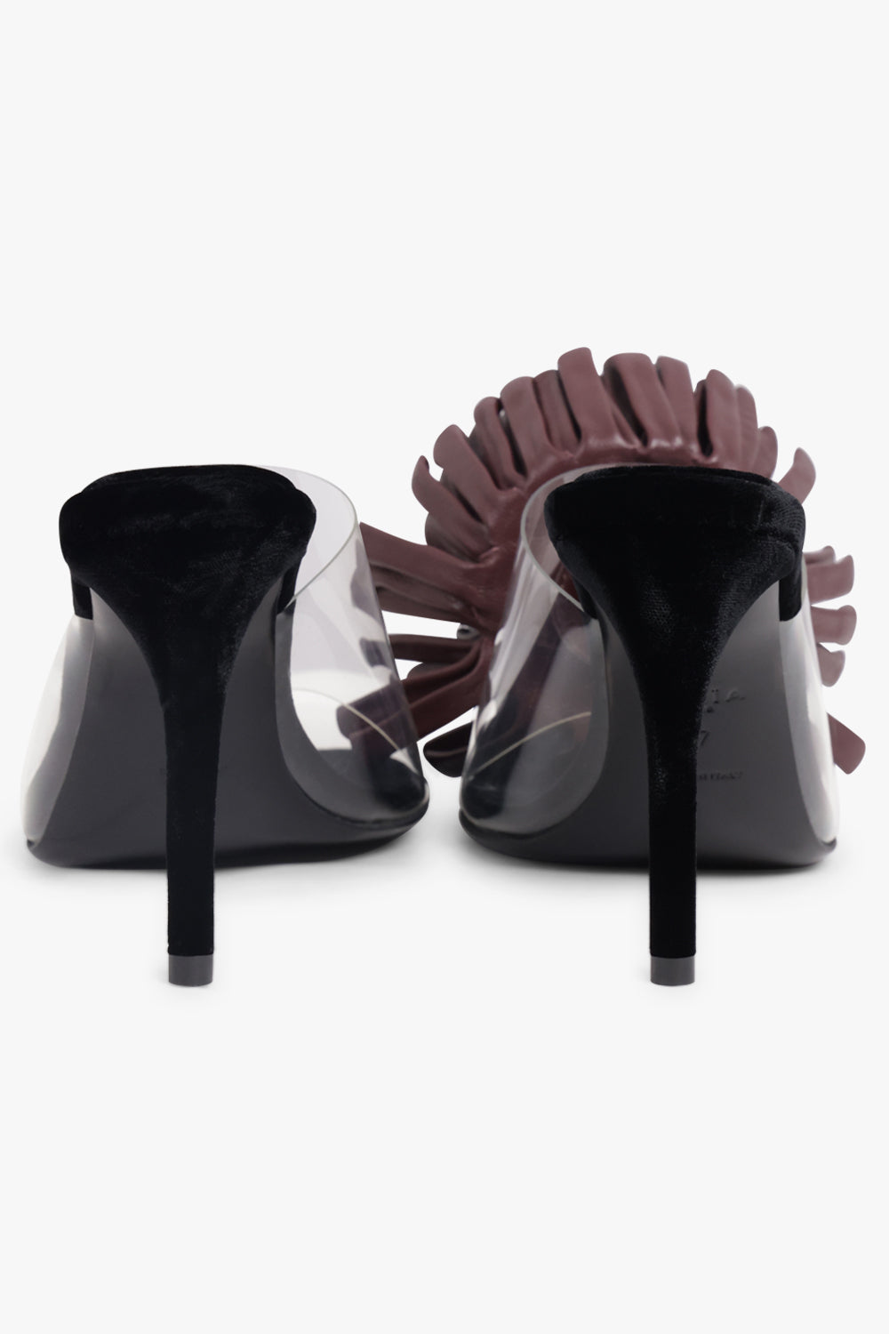 ALAIA SHOES Asymmetric Flower 90MM Heel | Aubergine