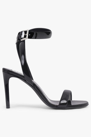 ALAIA SHOES Ankle Strap 90mm Patent Stiletto Sandal | Black