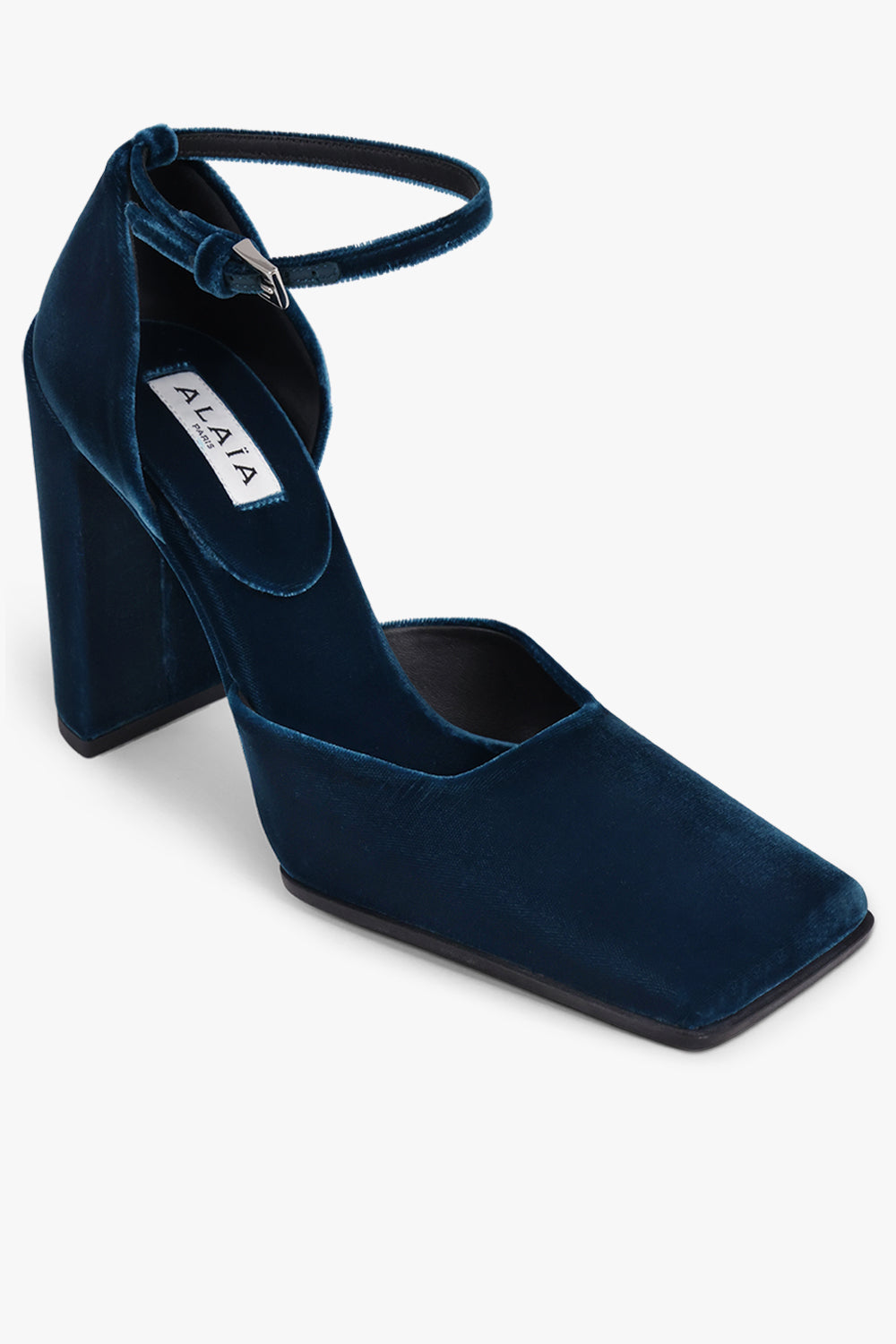 ALAIA SHOES D'Orsay Velvet 90MM Heel | Muted Green