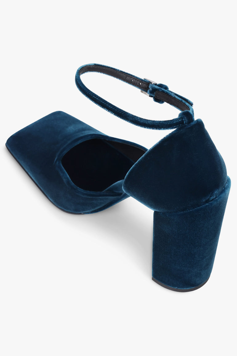 ALAIA SHOES D'Orsay Velvet 90MM Heel | Muted Green