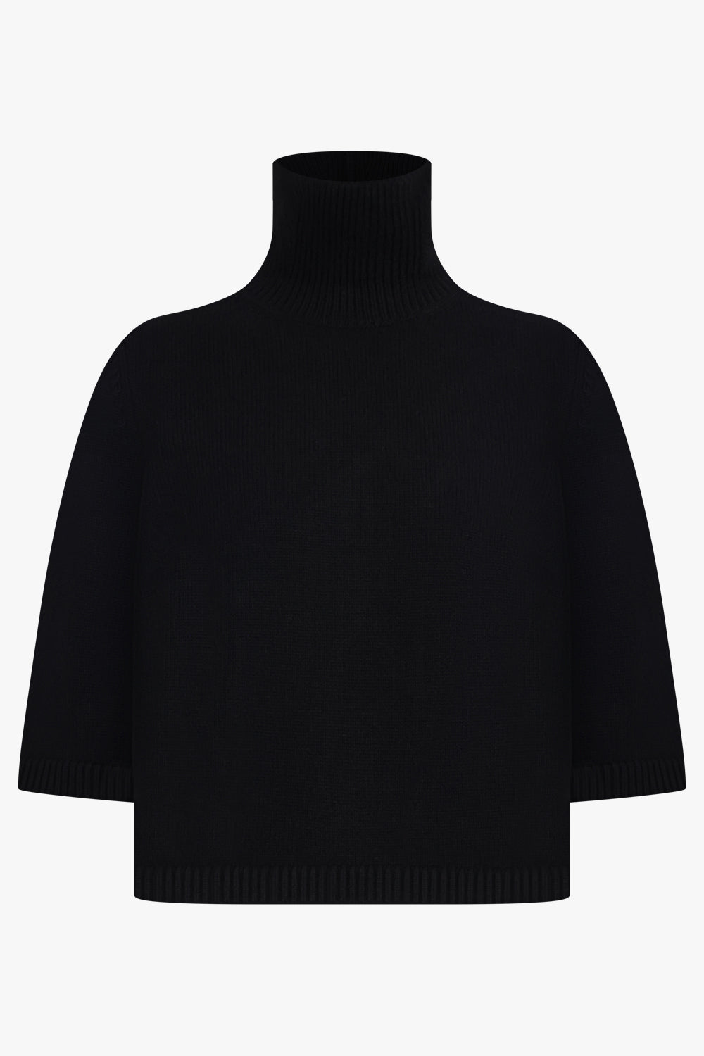 ALAIA RTW High-Neck S/S Cropped Knit | Black