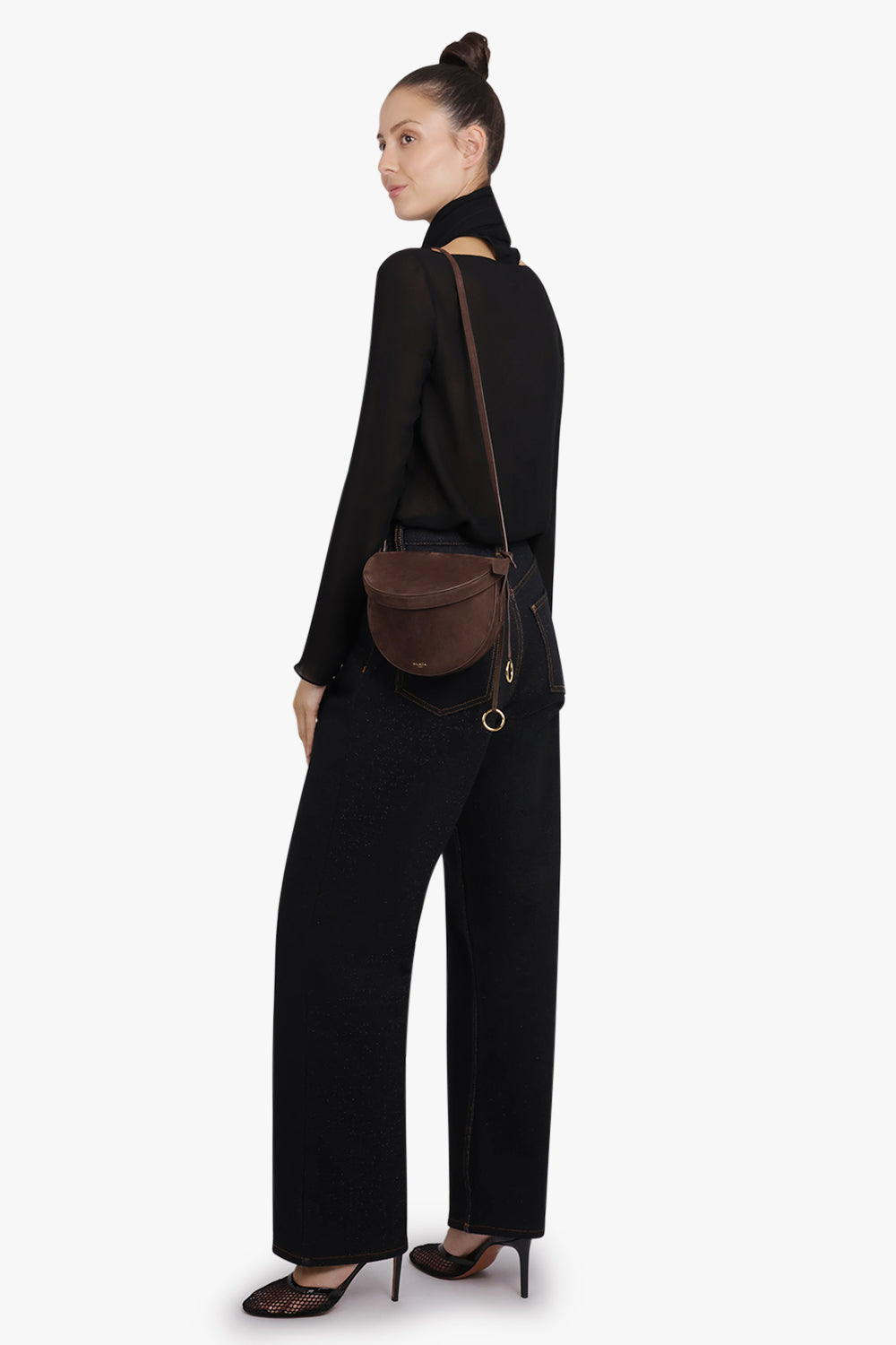 ALAIA BAGS Brown / Dark Brown Hip Crossbody Bag | Dark Brown