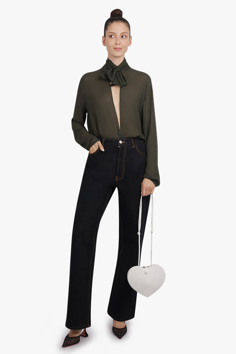 ALAIA BAGS WHITE / White Le Coeur Heart Bag | White