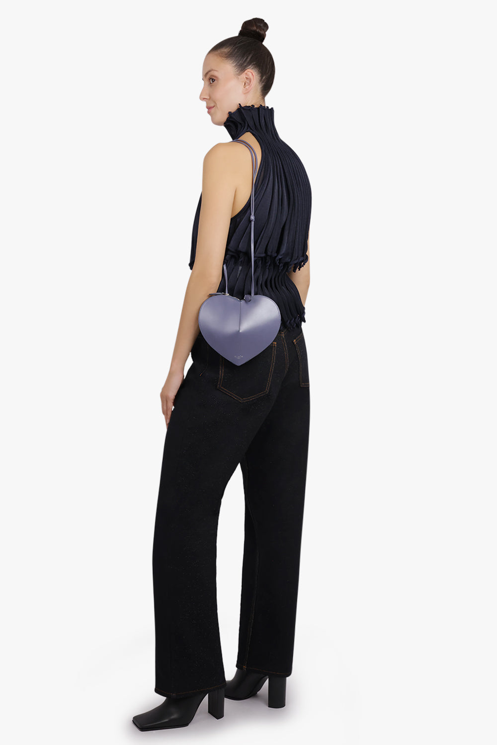 ALAIA BAGS BLUE / BLEU TURQUIN Le Coeur Heart Shaped Bag | Grey Blue