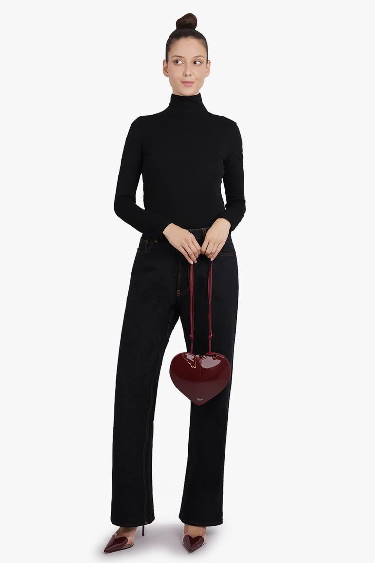 ALAIA BAGS BURGUNDY / Garnet Red Le Coeur Patent Heart Shaped Bag | Garnet Red
