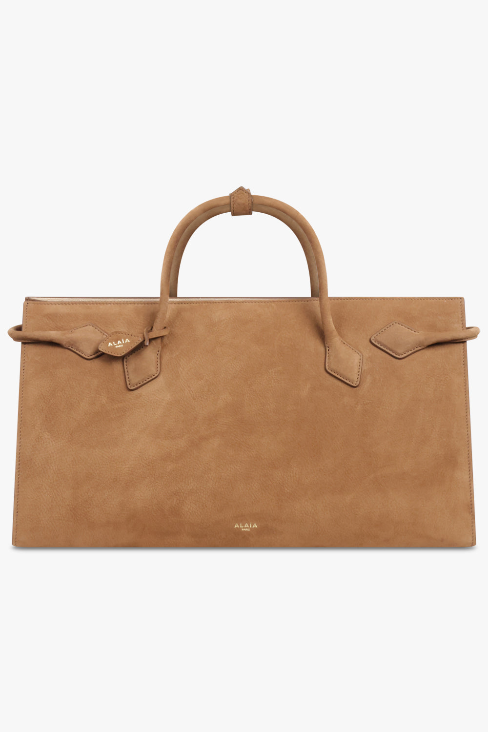 ALAIA BAGS BROWN / Shadow Brown Le Teckel E/W Nubuck Tote Bag | Shadow Brown
