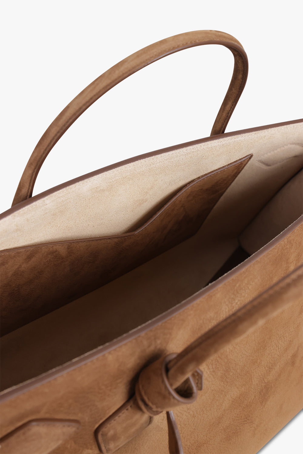 ALAIA BAGS BROWN / Shadow Brown Le Teckel E/W Nubuck Tote Bag | Shadow Brown