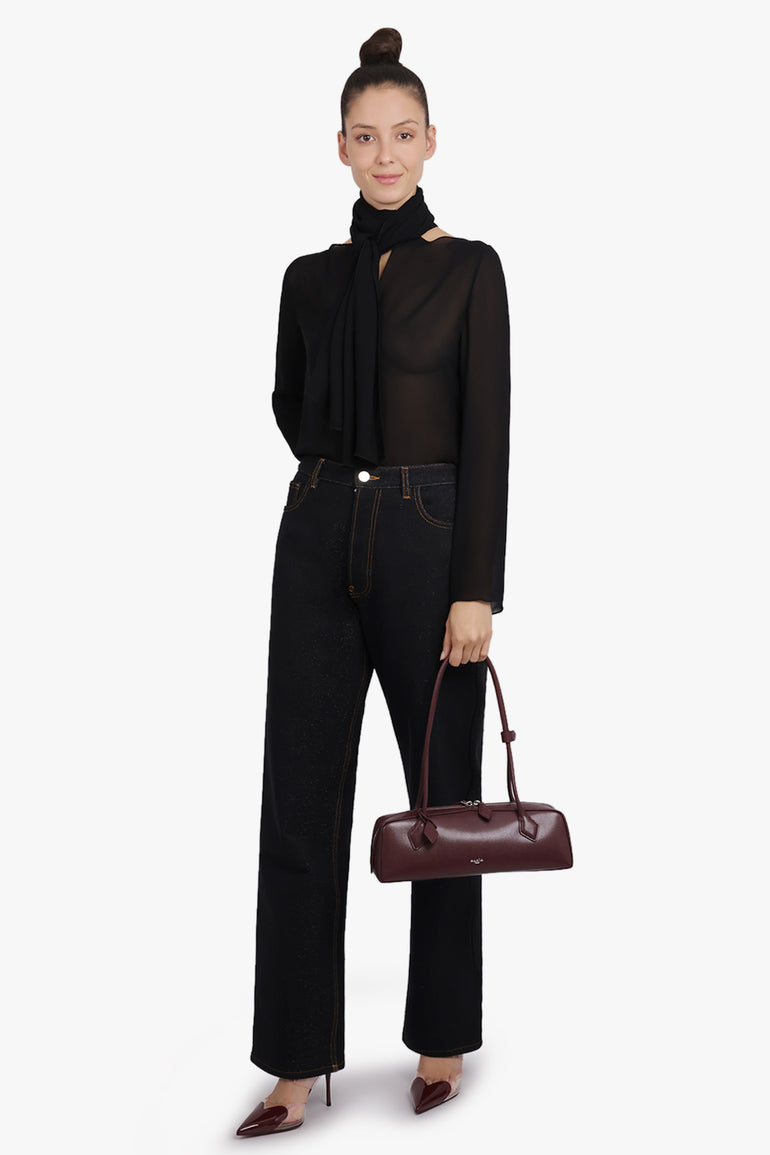 ALAIA BAGS BURGUNDY / Garnet Red Le Teckel Medium Shoulder Bag | Garnet Red