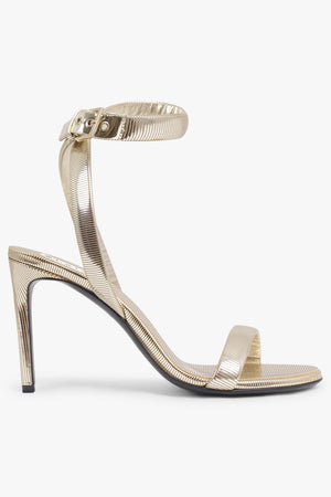 ALAIA SHOES Ankle Strap 90mm Stiletto Sandal | Soft Gold