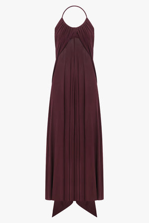 ALAIA RTW Scoop Neck Cross Dress | Bordeaux