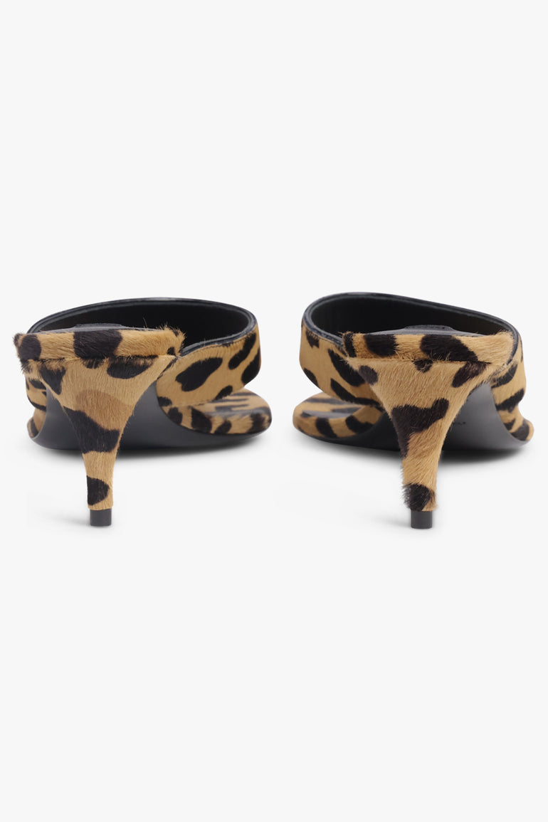 ALAIA SHOES Leopard Print 55mm Thong Mule | Sepia Brown