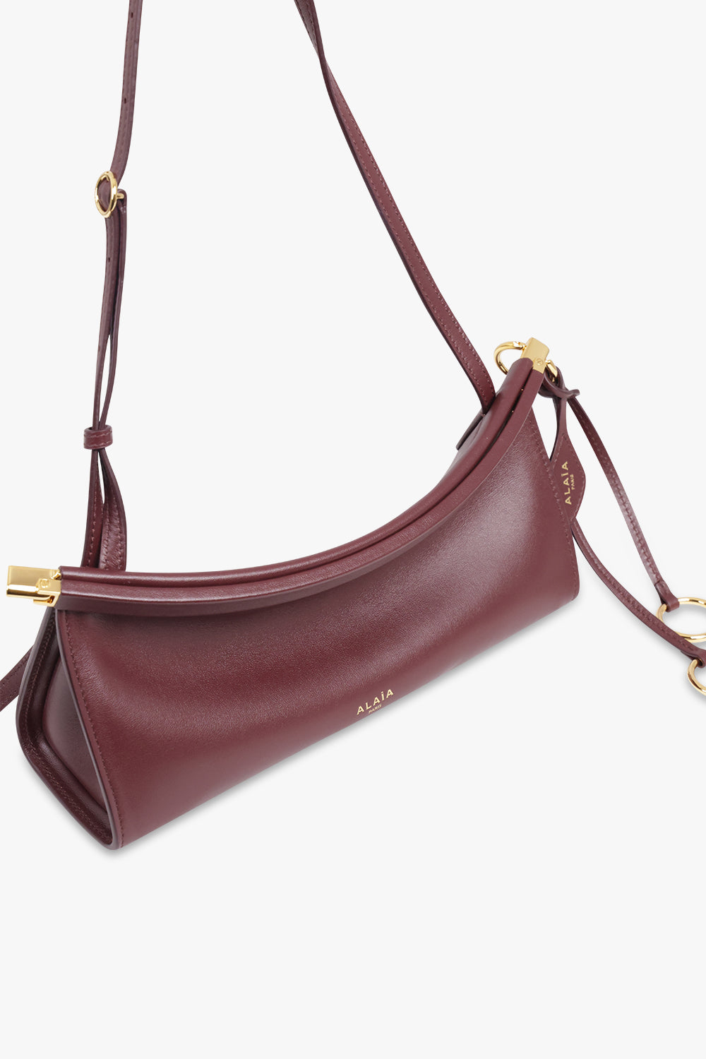 ALAIA BAGS Burgundy / Garnet Red Le Click East/West Small Baguette Bag | Garnet Red