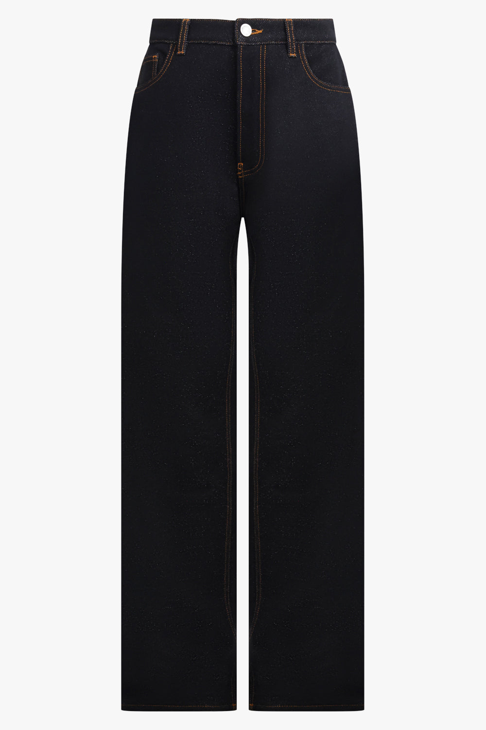 ALAIA RTW Stretch Belt Low-Waist Loose Denim Pants | Black