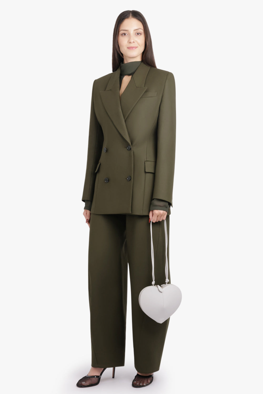 ALAIA BAGS GREY / Grey Le Coeur Heart Shaped Bag | Grey