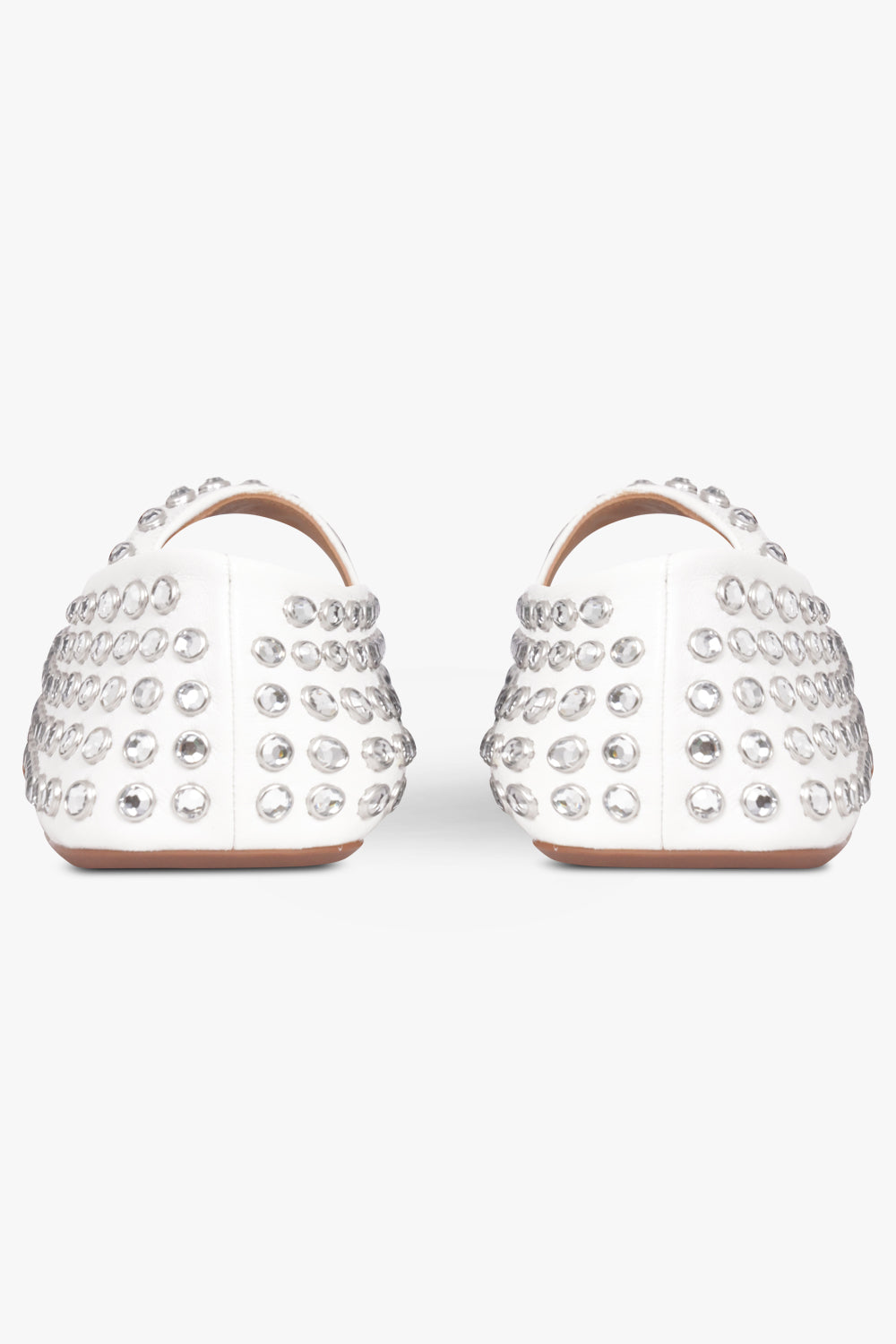 ALAIA SHOES Crystal Embellished Ballet Flat | White